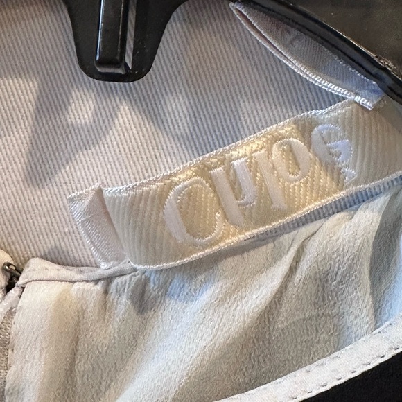 Chloe black/off-white long-sleeve mini dress with cosmic print, pockets, FR40 - Picture 8 of 9